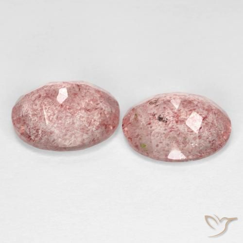 Pedras preciosas de Quartzo Morango Rosa Profundo natural de 6.35 ct, oval, Transparente