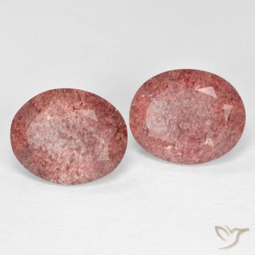 6.57ctw Natural rosa médio Quartzo Morango, oval, Transparente