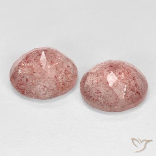Pedras preciosas de Quartzo Morango vermelho indiano natural de 4.83 ct, Redondo, Transparente