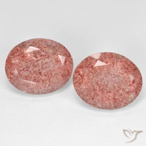 8.87ctw Natural rosa avermelhado Quartzo Morango, oval, Transparente
