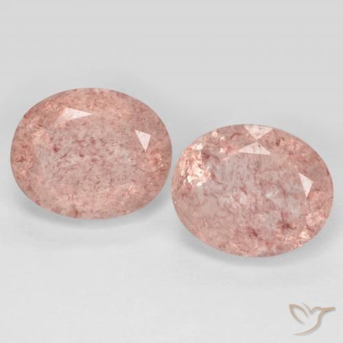7.77ctw Natural Luz rosa Quartzo Morango, oval, Transparente
