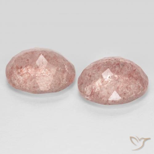 Pedras preciosas de Quartzo Morango Luz rosa natural de 7.77 ct, oval, Transparente