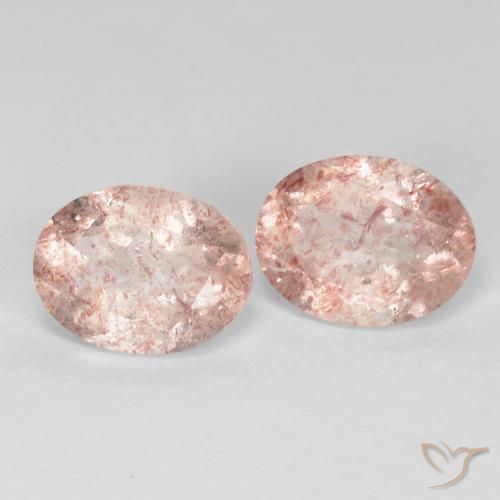 3.53ctw Natural Luz rosa Quartzo Morango, oval, Transparente