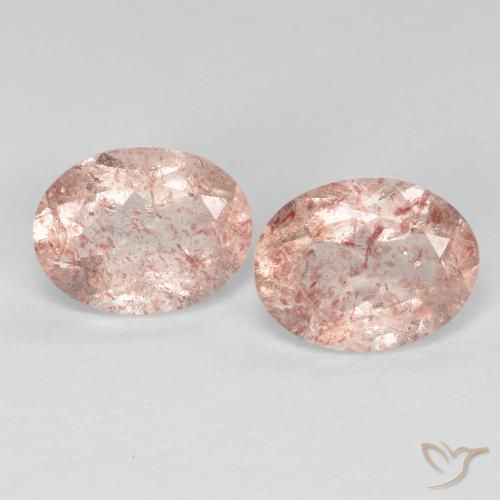 Pedras preciosas de Quartzo Morango Luz rosa natural de 3.53 ct, oval, Transparente