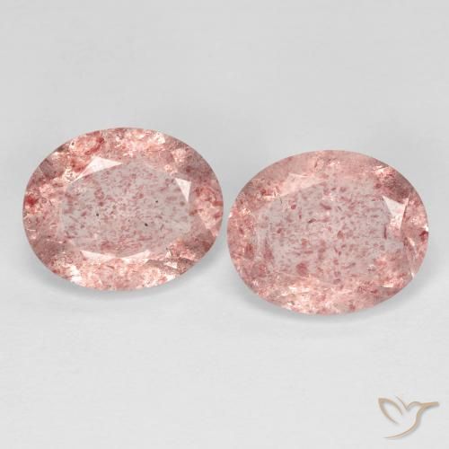 5.79ctw Natural Luz rosa Quartzo Morango, oval, Transparente