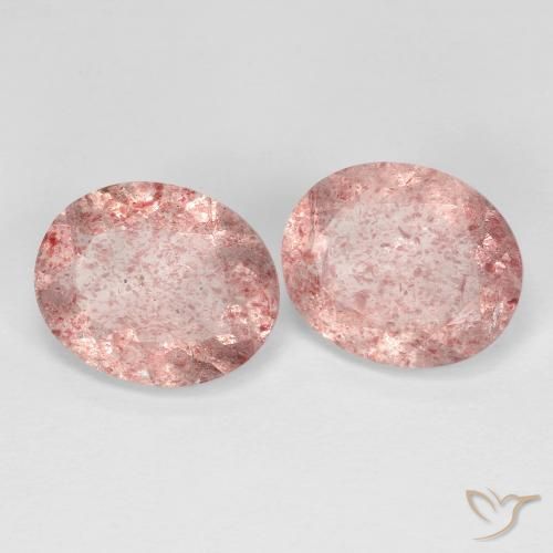 Pedras preciosas de Quartzo Morango Luz rosa natural de 5.79 ct, oval, Transparente