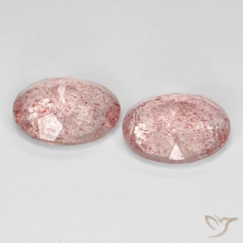 Pedras preciosas de Quartzo Morango Luz rosa natural de 5.79 ct, oval, Transparente