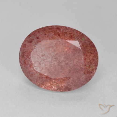Quartzo Morango vermelho médio Natural 4.41ct, oval, Translúcido