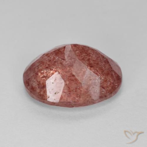 Quartzo Morango vermelho médio Natural 4.41ct, oval, Translúcido