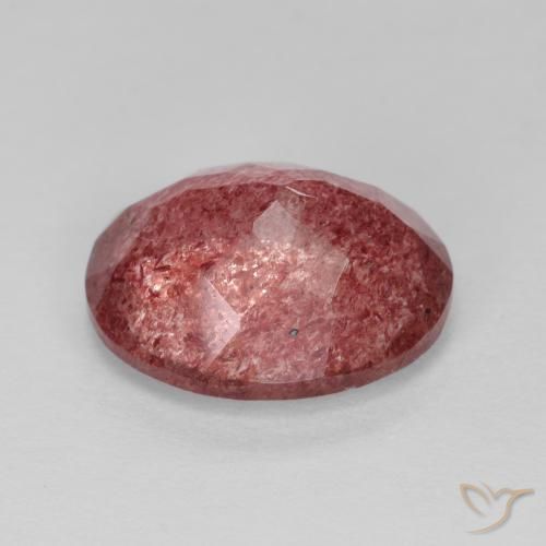 Quartzo Morango vermelho médio Natural 4.37ct, oval, Translúcido