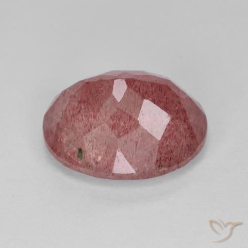 Quartzo Morango vermelho médio Natural 4.44ct, oval, Translúcido