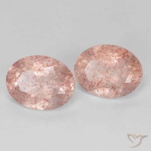 3.47ctw Natural rosa médio Quartzo Morango, oval, Transparente
