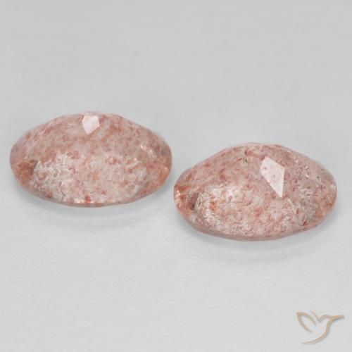 Pedras preciosas de Quartzo Morango rosa médio natural de 3.47 ct, oval, Transparente