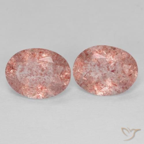 3.05ctw Natural Laranja Rosa Quartzo Morango, oval, Transparente