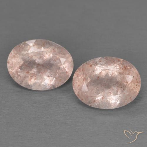 3.44ctw Natural Pêssego Rosa Quartzo Morango, oval, Transparente