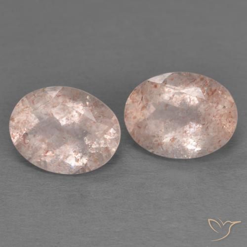 Pedras preciosas de Quartzo Morango Pêssego Rosa natural de 3.44 ct, oval, Transparente