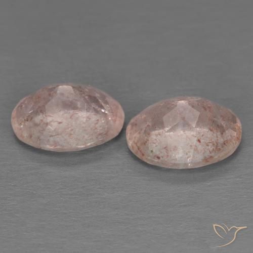 Pedras preciosas de Quartzo Morango Pêssego Rosa natural de 3.44 ct, oval, Transparente
