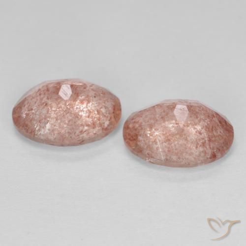 Pedras preciosas de Quartzo Morango Laranja Rosa natural de 3.10 ct, oval, Transparente