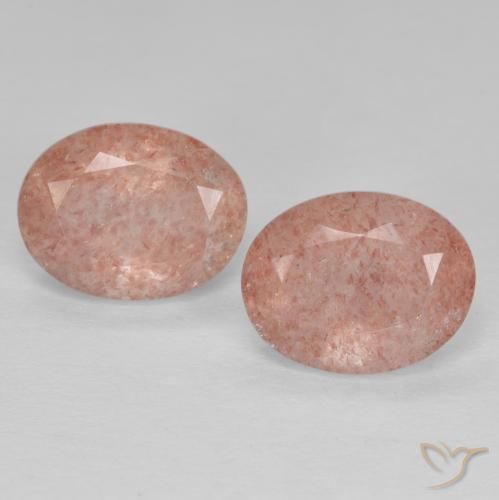 3.65ctw Natural Pêssego Rosa Quartzo Morango, oval, Transparente