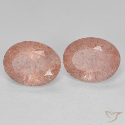 Pedras preciosas de Quartzo Morango Pêssego Rosa natural de 3.65 ct, oval, Transparente