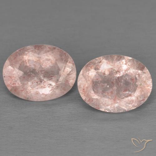 3.39ctw Natural rosa médio Quartzo Morango, oval, Transparente