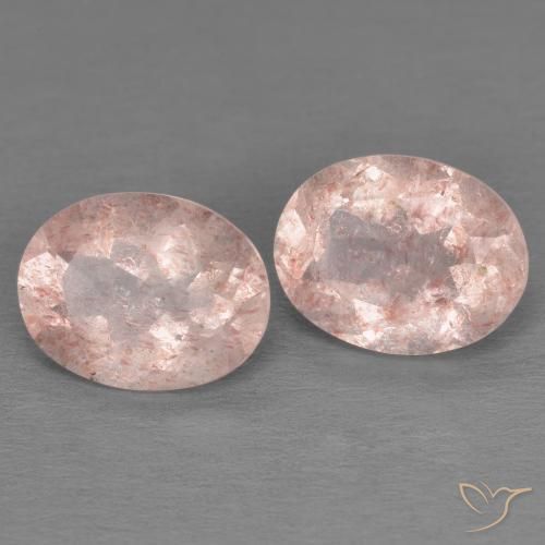 Pedras preciosas de Quartzo Morango rosa médio natural de 3.39 ct, oval, Transparente