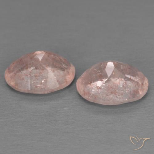 Pedras preciosas de Quartzo Morango rosa médio natural de 3.39 ct, oval, Transparente