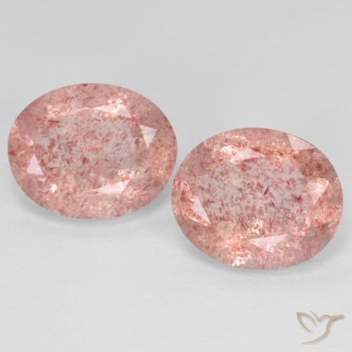 Pedras preciosas de Quartzo Morango Luz rosa natural de 6.22 ct, oval, Transparente