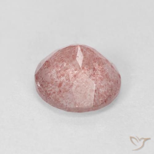 Quartzo Morango Rosa Terroso Natural 2.51ct, Redondo, Transparente