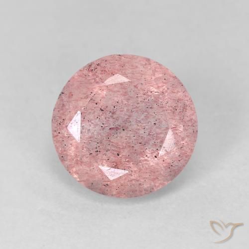 2.63ct Natural Rosa Claro Rosa Quartzo Morango, Redondo, Transparente