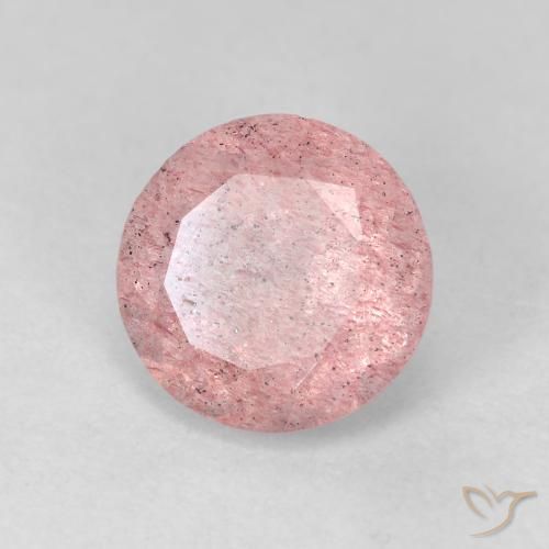 Quartzo Morango Rosa Claro Rosa Natural 2.63ct, Redondo, Transparente