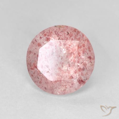 Quartzo Morango Rosa Chiclete Claro Natural 2.40ct, Redondo, Transparente