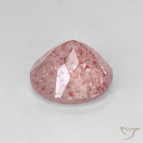 Quartzo Morango Rosa Chiclete Claro Natural 2.40ct, Redondo, Transparente