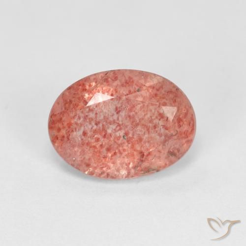 1.27ct Natural rosa avermelhado Quartzo Morango, oval, Transparente