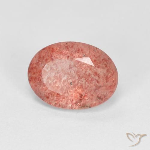 Quartzo Morango rosa avermelhado Natural 1.27ct, oval, Transparente