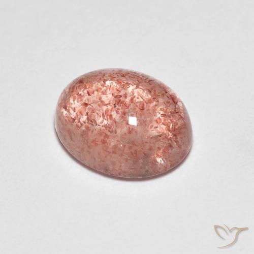 Quartzo Morango vermelho médio Natural 2.14ct, Corte Oval, Transparente