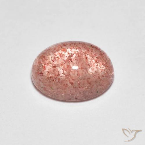 Quartzo Morango vermelho médio Natural 2.14ct, Corte Oval, Transparente