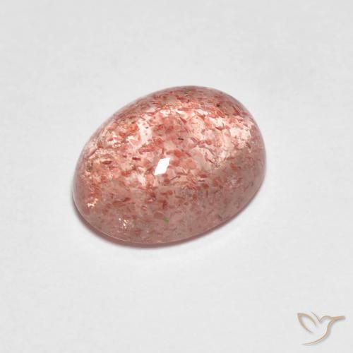 Quartzo Morango vermelho médio Natural 2.14ct, Corte Oval, Transparente