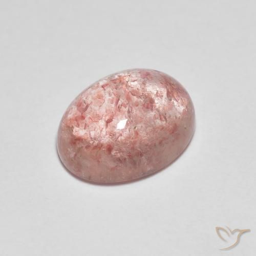 Quartzo Morango vermelho médio Natural 2.14ct, oval, Transparente