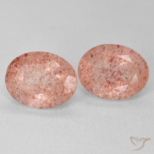 3.82ctw Natural joaninha vermelha Quartzo Morango, oval, Transparente