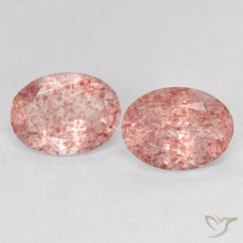 2.29ctw Natural Luz rosa Quartzo Morango, oval, Transparente