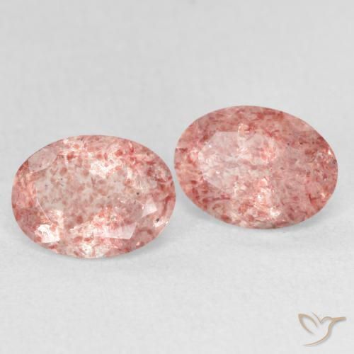 Pedras preciosas de Quartzo Morango Luz rosa natural de 2.29 ct, oval, Transparente