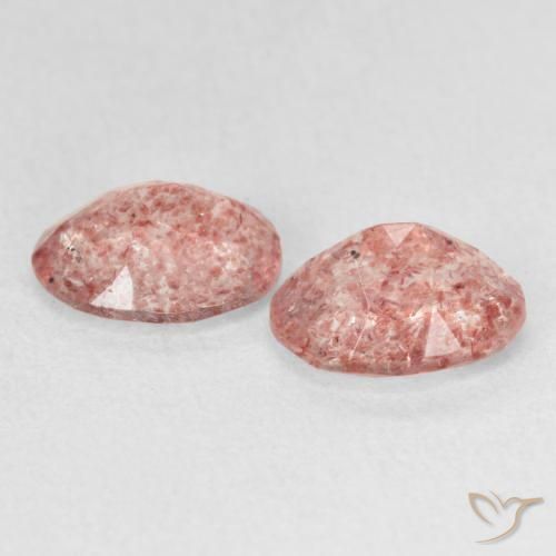 Pedras preciosas de Quartzo Morango Luz rosa natural de 2.29 ct, oval, Transparente