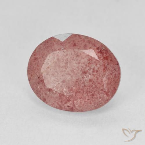 Quartzo Morango Medium Light-Pink Natural 4.56ct, oval, Translúcido