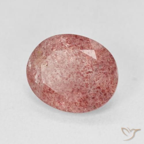 Quartzo Morango Rosa Claro Rosa Natural 4.13ct, oval, Translúcido