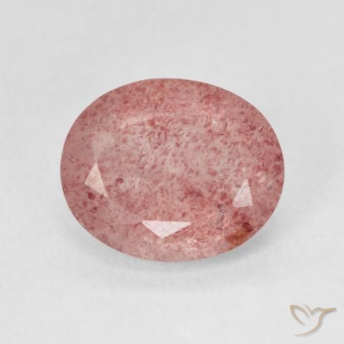 4.44ct Natural Medium Light-Pink Quartzo Morango, oval, Translúcido