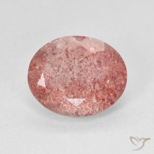 4.32ct Natural Medium Light-Pink Quartzo Morango, oval, Translúcido