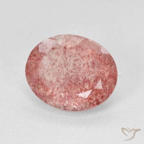Quartzo Morango Medium Light-Pink Natural 4.32ct, oval, Translúcido