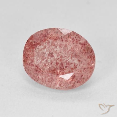 Quartzo Morango Medium Light-Pink Natural 4.59ct, oval, Translúcido