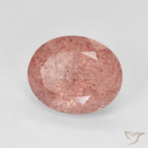 Quartzo Morango Rosa Claro Rosa Natural 4.58ct, oval, Translúcido